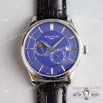 Swiss Grade Copy Patek Philippe Moonphase 8219 Watch Ss Blue Face